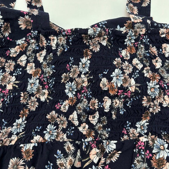 AUW Navy Floral Halter Dress Pockets - Picture 11 of 15